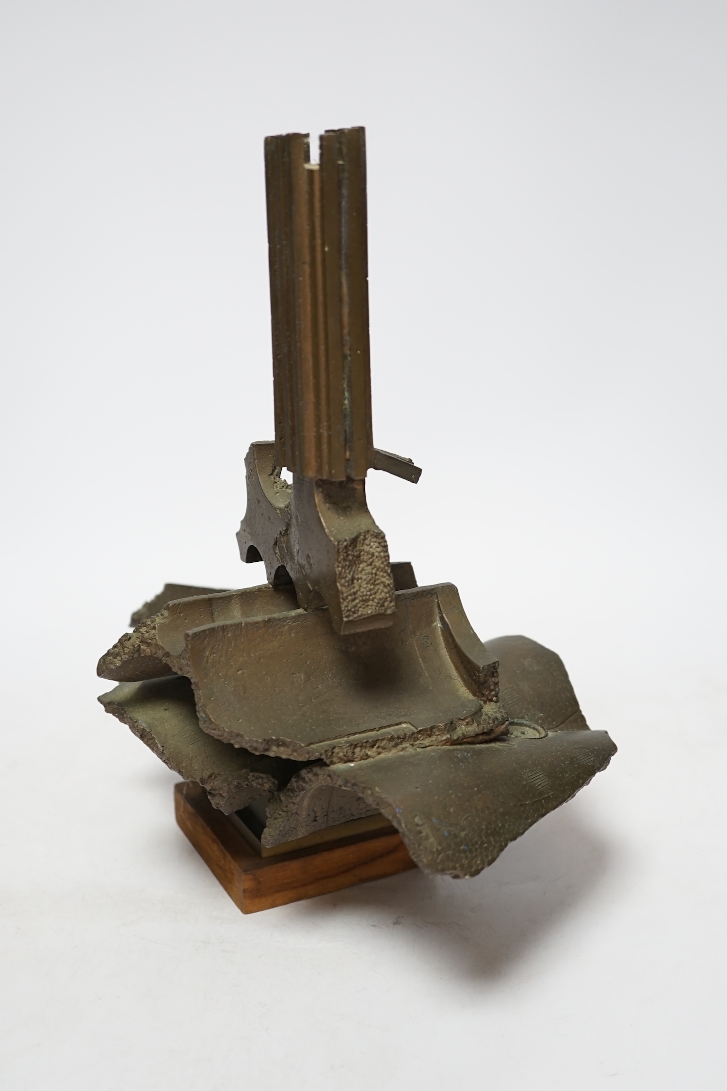 Geoffrey Dudley (1918-1986), bronze, 'Staffordshire Pit Head', 30cm